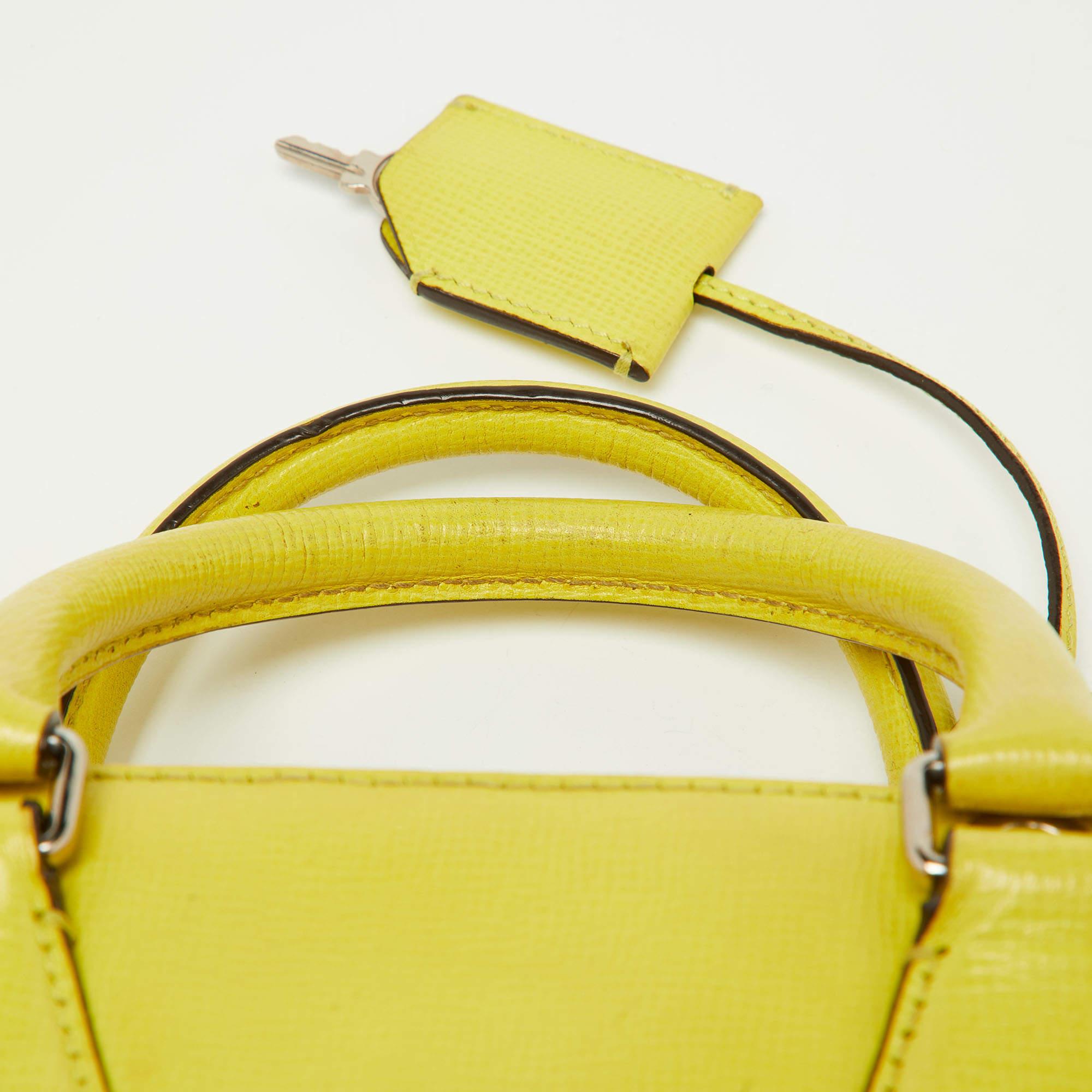 Bally Yellow Leather Camera Crossbody Bag 4