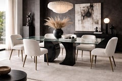 Balma Dining Table Black Slate Stone Modern Design Bespoke Collectible Furniture