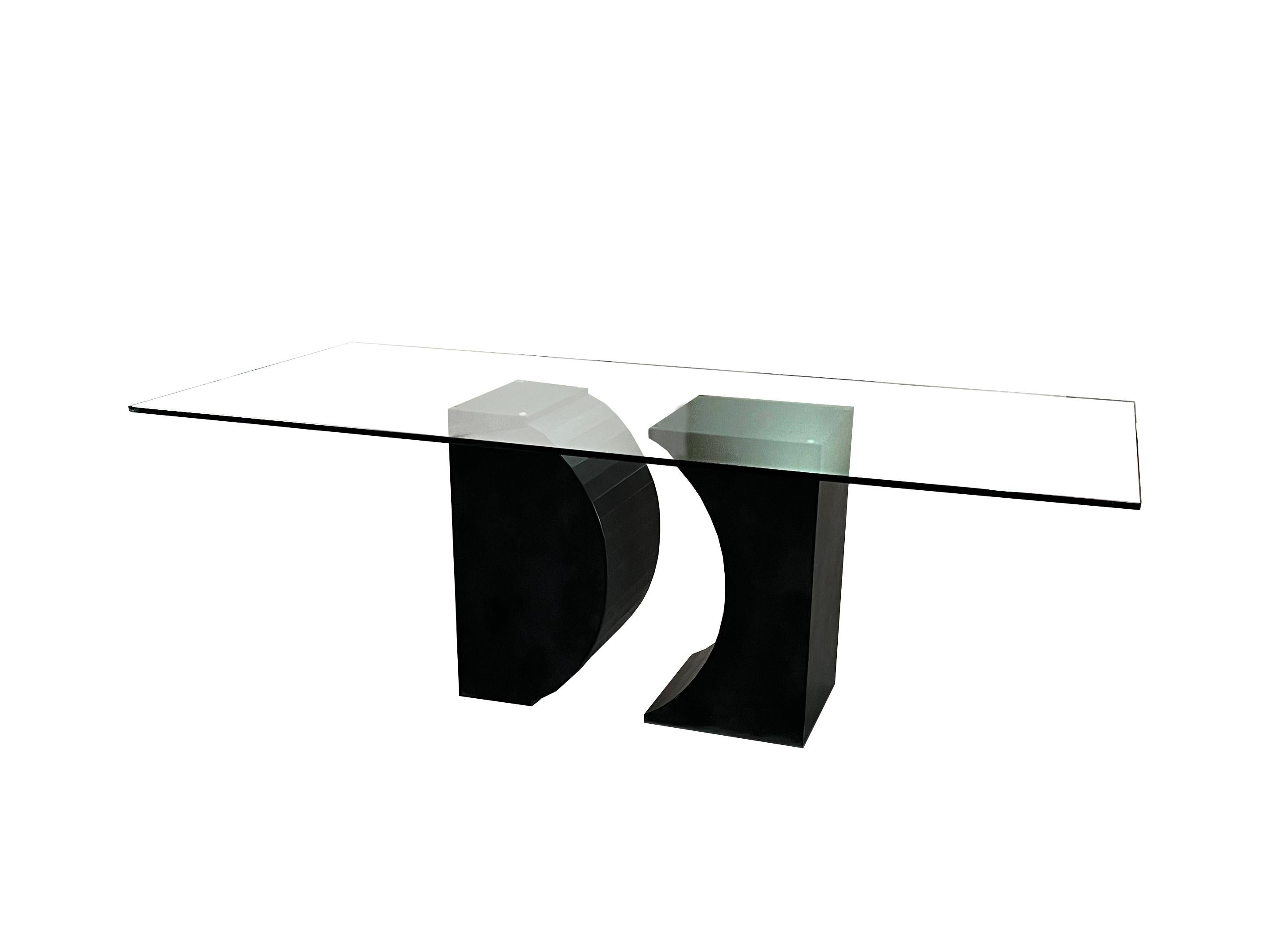 Spanish Balma Dining Table Natural Stone Black Slate Contemporary Design in Stock Spain For Sale