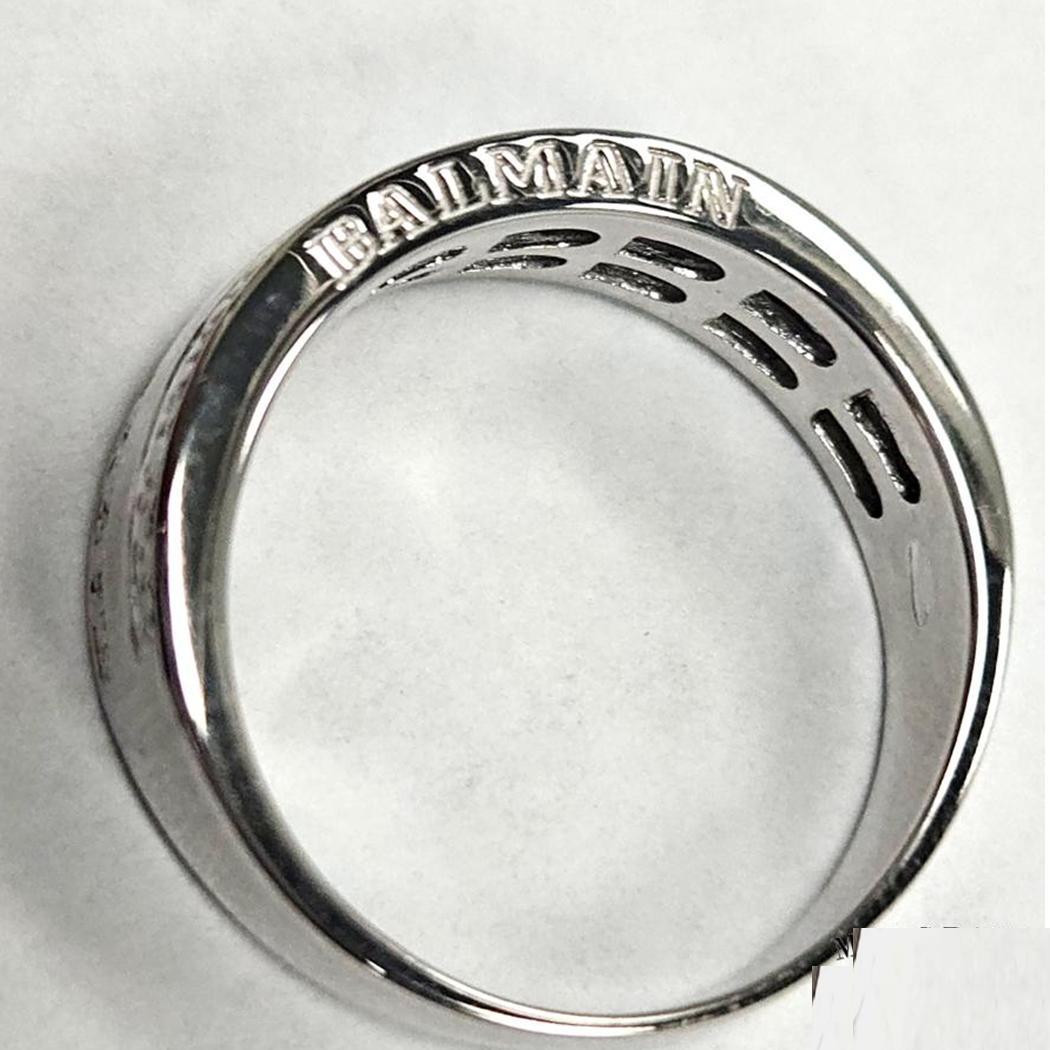 Taglio rotondo Anello Balmain in oro bianco 18k con diamanti - Misura 9  5.7g  0,10ct in vendita