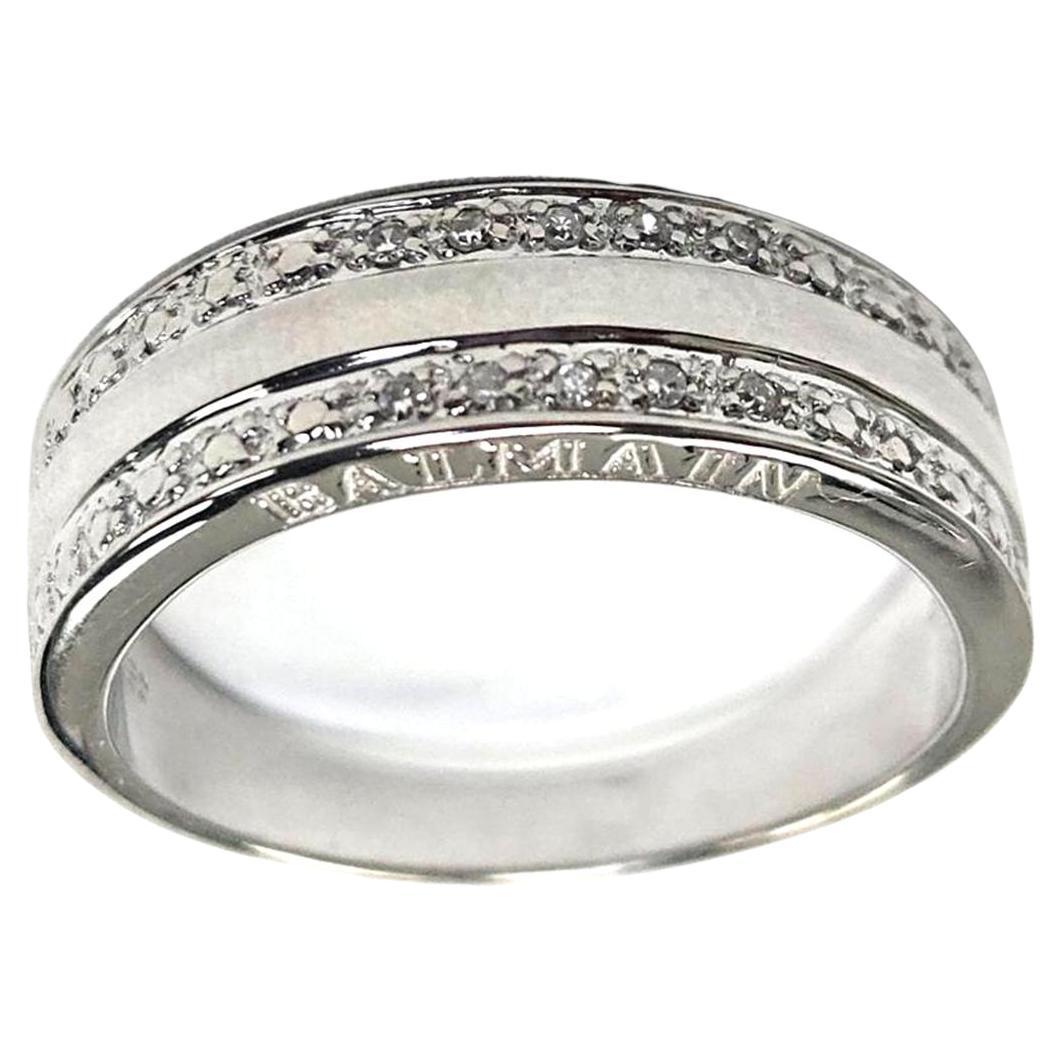 Anello Balmain in oro bianco 18k con diamanti - Misura 9  5.7g  0,10ct in vendita