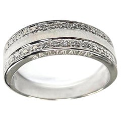 Anello Balmain in oro bianco 18k con diamanti - Misura 9  5.7g  0,10ct