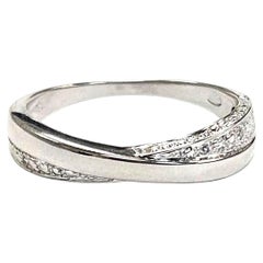 Balmain 18k White Gold Diamond Twist Band – Size 9  3.8g  0.02ct
