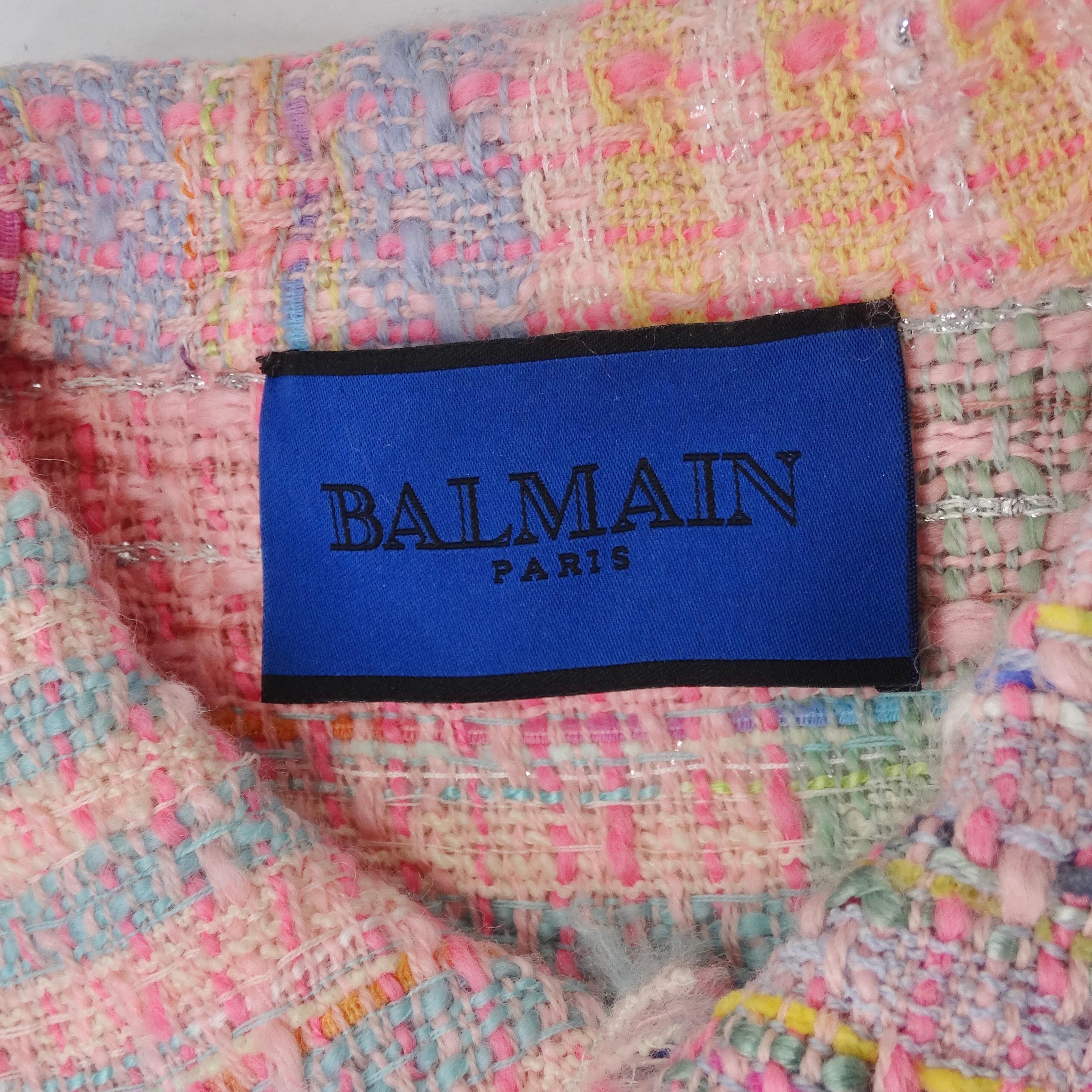 Balmain 1990s Multicolor Tweed Jacket 6