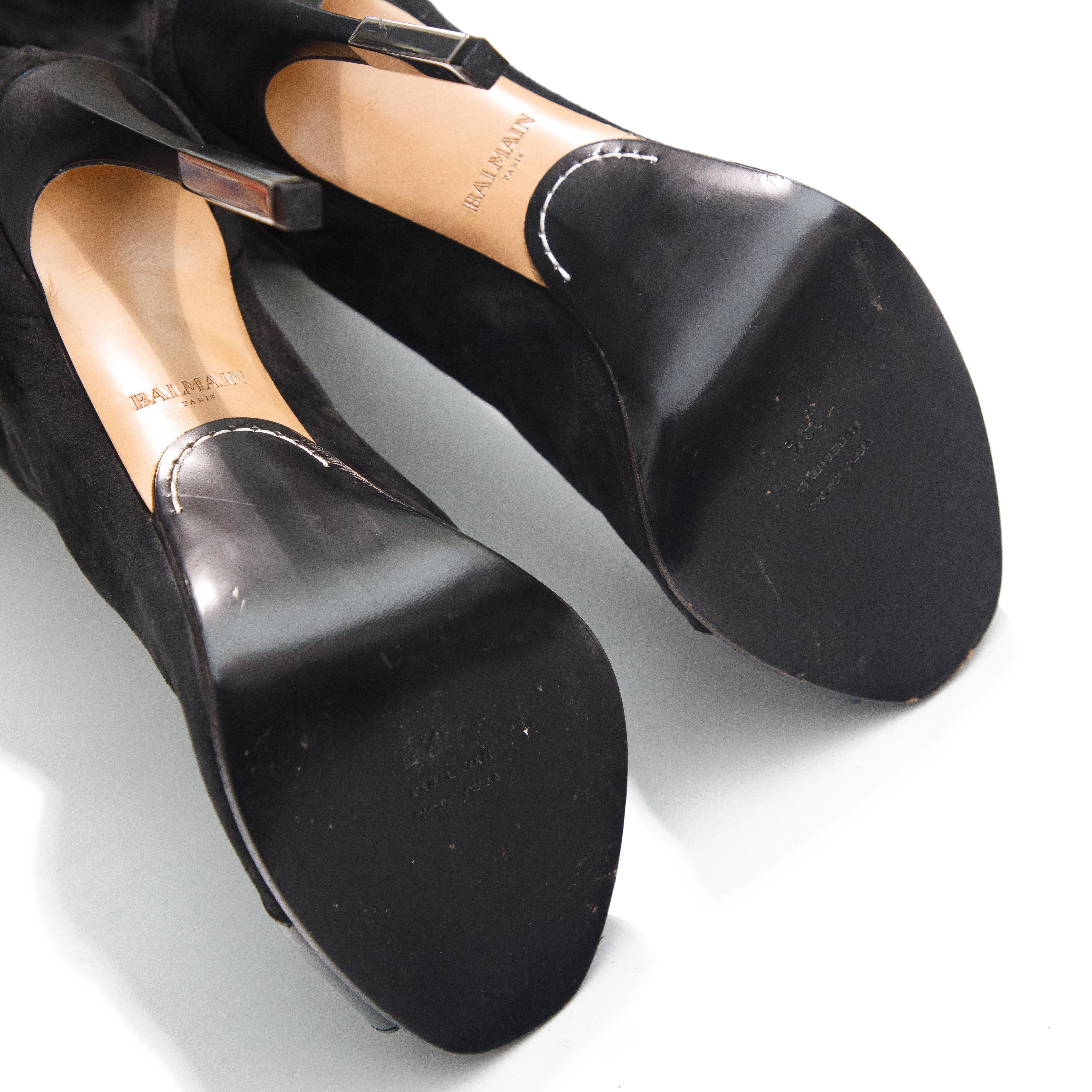 Balmain 2018 Campbell Schnürstiefel aus Wildleder und Leder mit hohem Schaft im Angebot 4