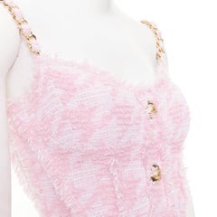 BALMAIN 2025 – rosa-weißes Minikleid aus Tweed mit Hahnentrittmuster und ausgestelltem Schnitt, Größe FR36 S, Taylor Swift