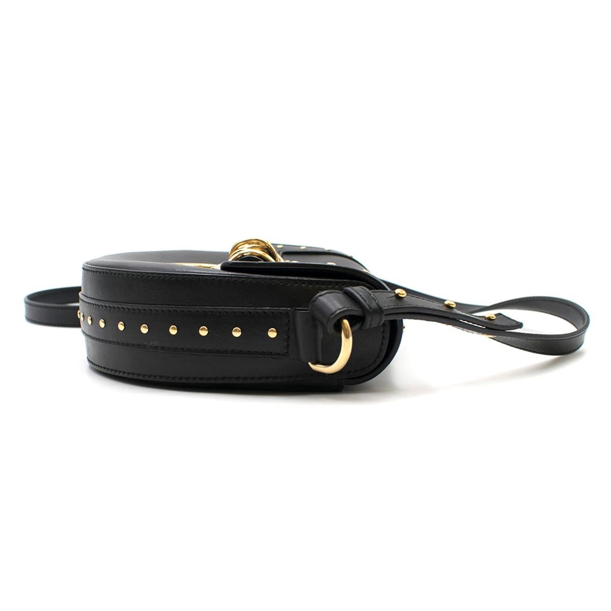 Balmain 44-18 Glove Black Leather Crossbody Bag w/Studs In New Condition For Sale In London, GB