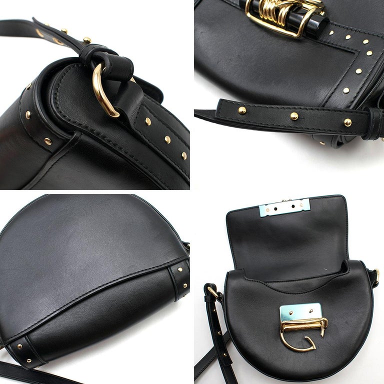 Balmain 44-18 Glove Black Leather Crossbody Bag w/Studs For Sale at 1stdibs