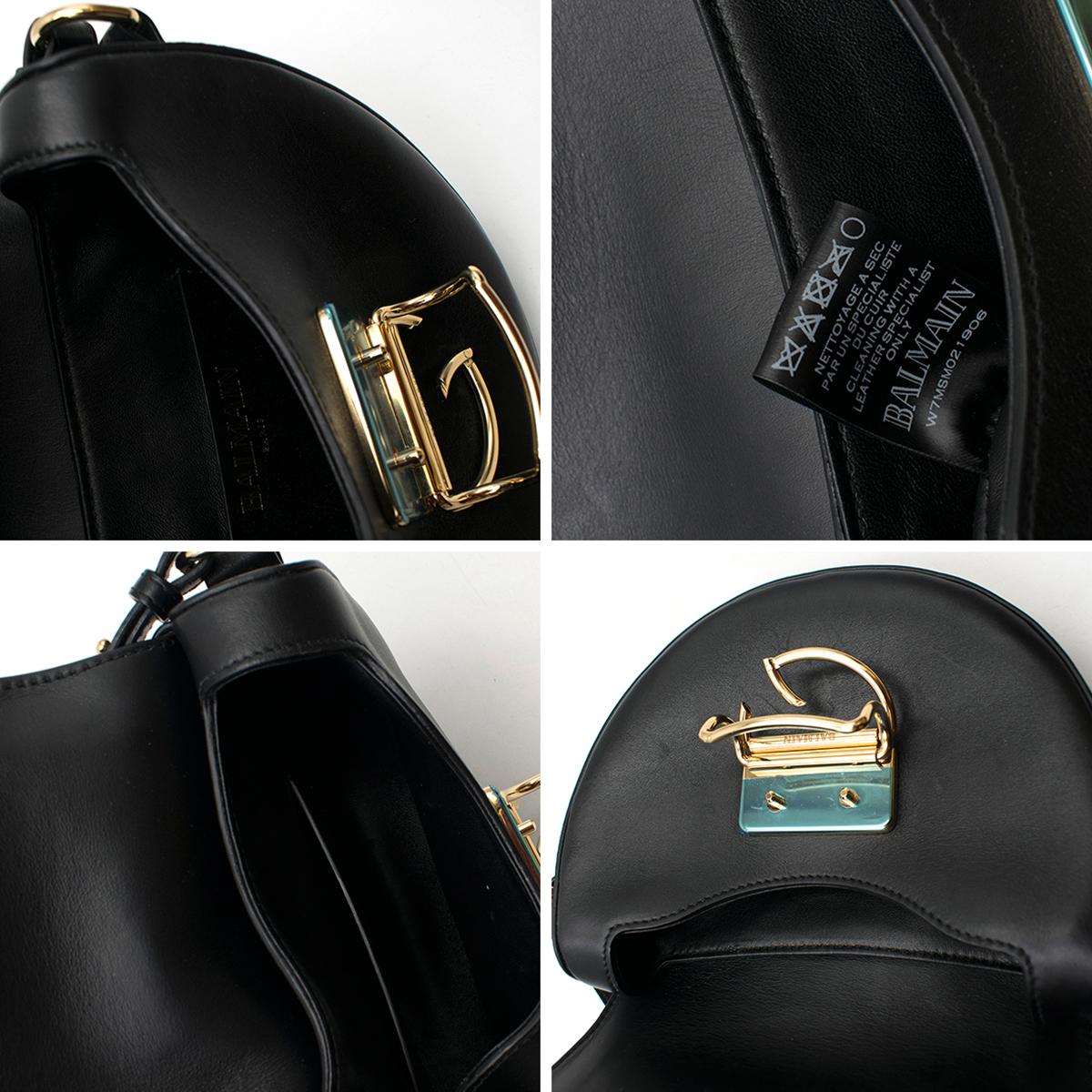 Balmain 44-18 Glove Black Leather Crossbody Bag w/Studs For Sale 4