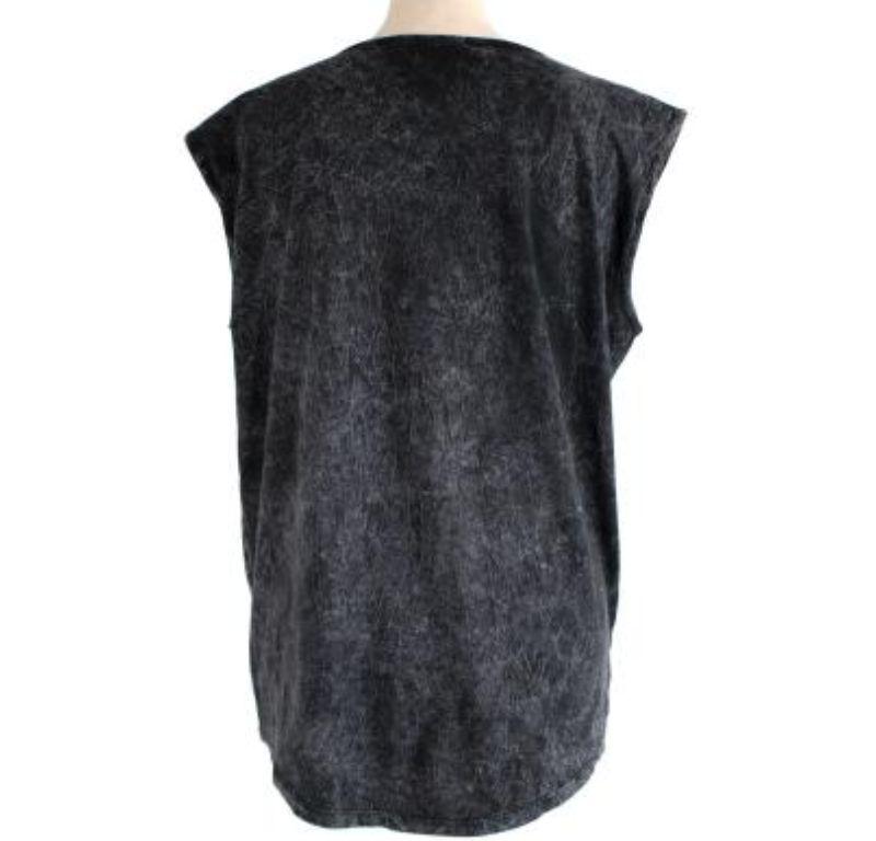 Balmain Acid Wash Logo Sleeveless Vest For Sale 2
