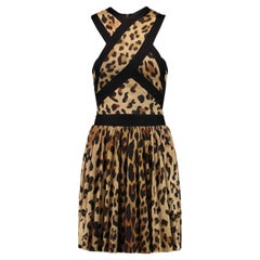 BALMAIN ANIMAL PRINT VISCOSE MIDI Dress FR 34