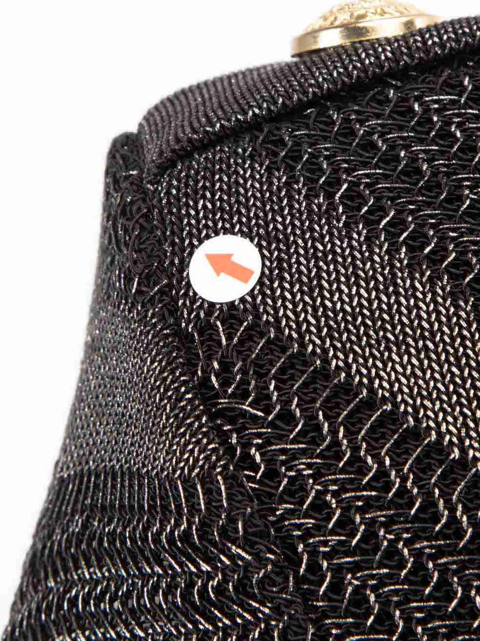 Balmain Anthracite Zig Zag Pattern Mini Dress Size XS In Excellent Condition In London, GB