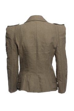 Balmain, Army green biker jacket
