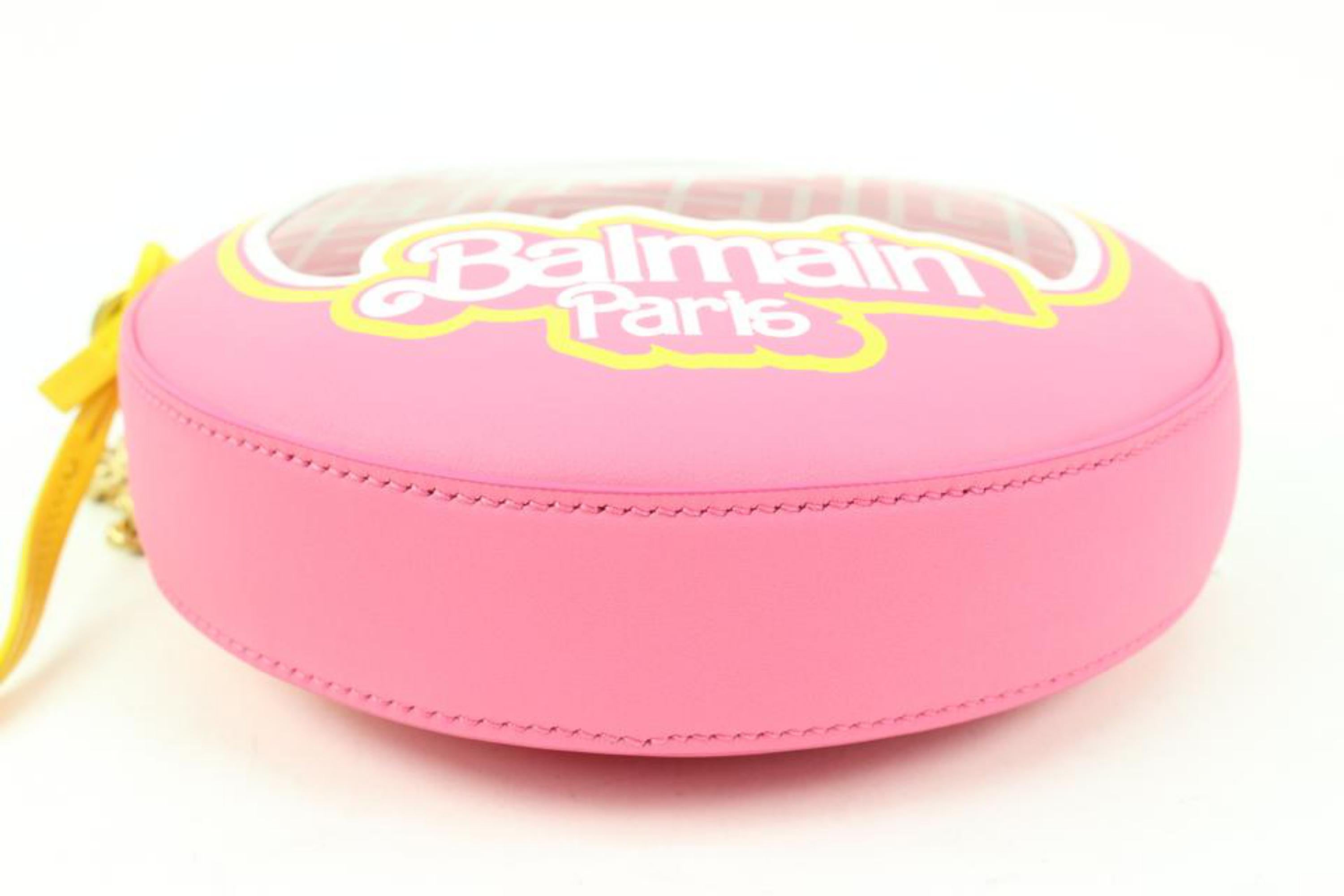 Balmain Barbie Translucent Pink Disco Round  Crossbody Bag  1BM318 For Sale 3