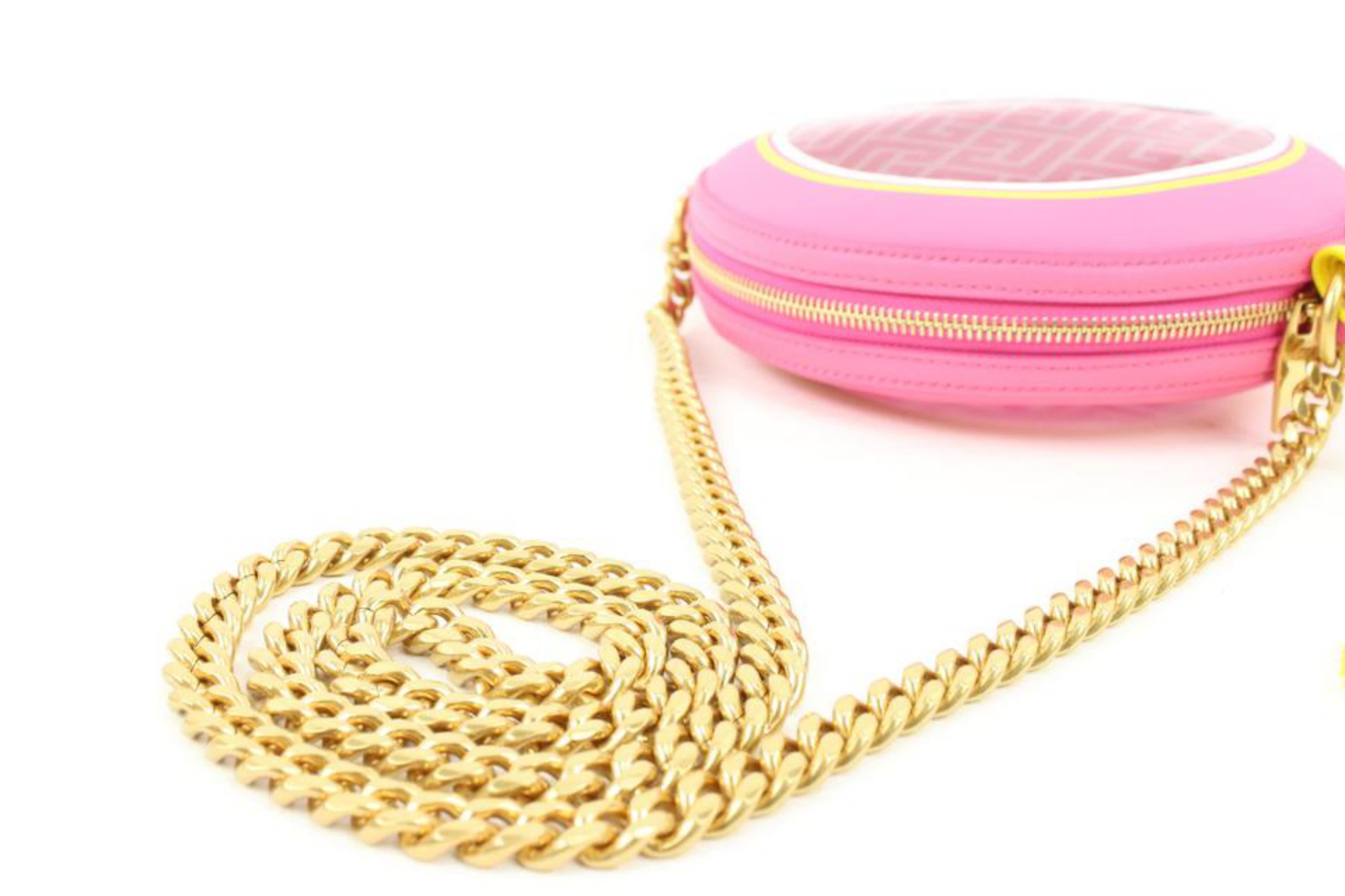 Orange Balmain Barbie Translucent Pink Disco Round  Crossbody Bag  1BM318 For Sale