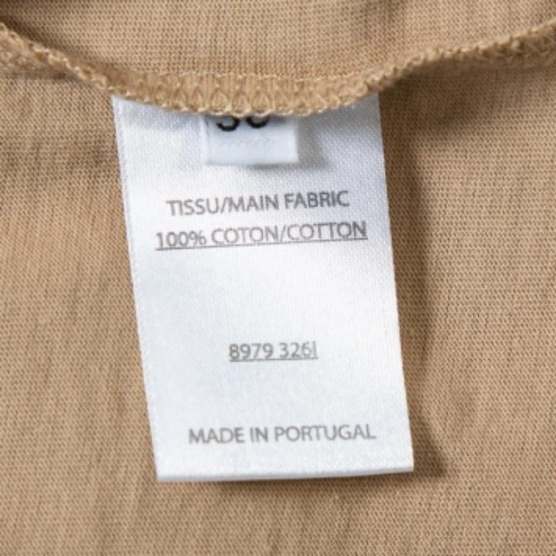 Balmain Beige Cotton Logo Printed Tank Top M For Sale 4