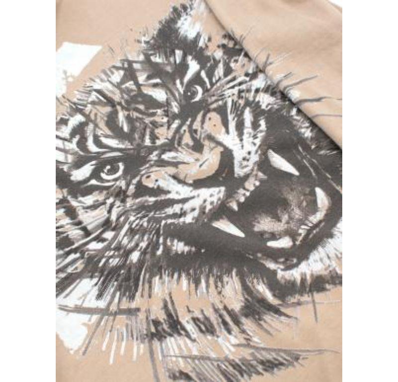 Women's or Men's Balmain Beige cotton tiger print T-shirt For Sale