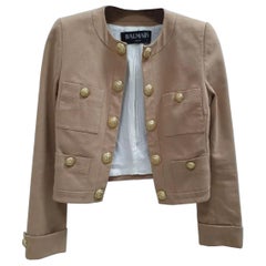 Balmain Beige Gold Button Jacket