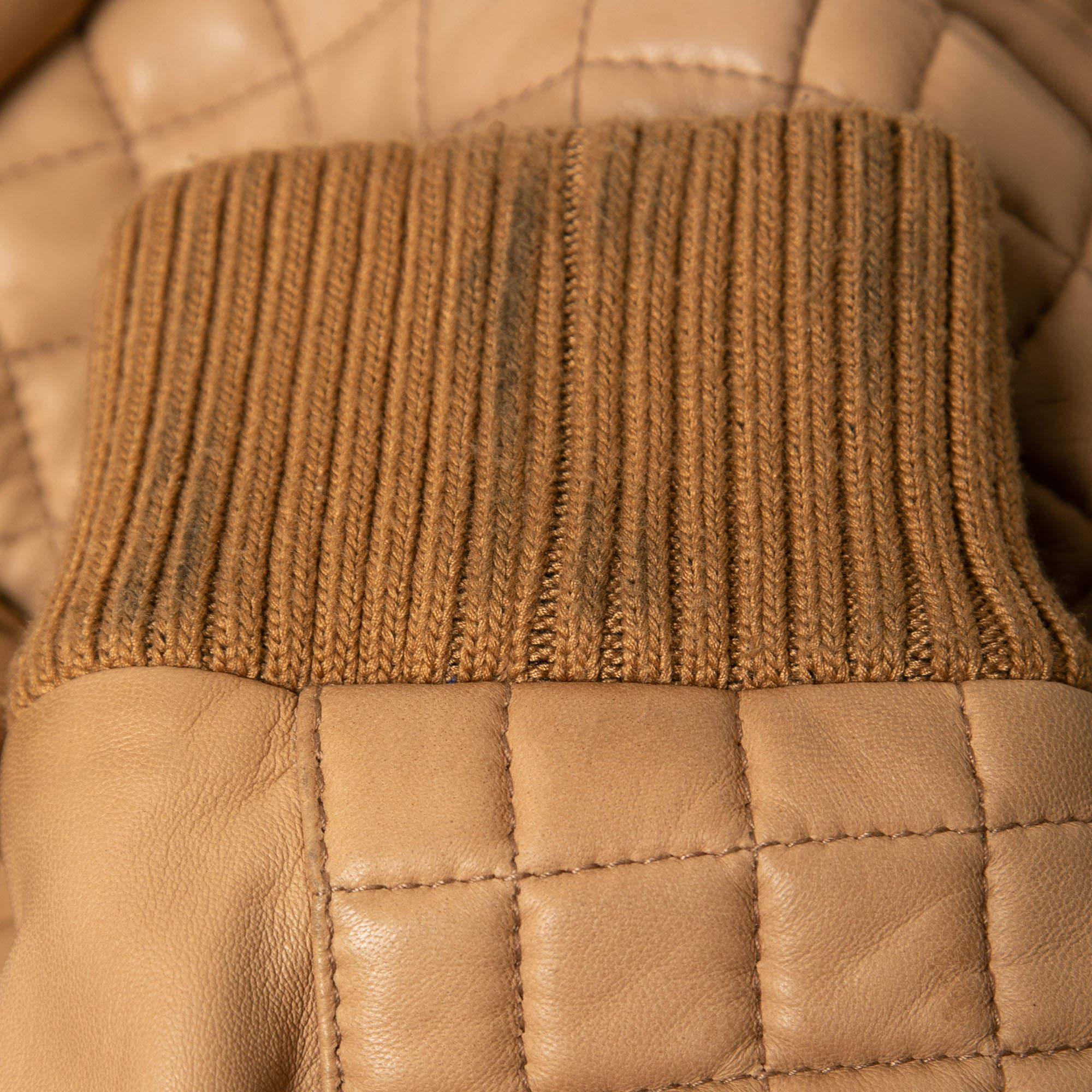 Giacca con cappuccio in pelle di agnello Balmain beige 2XL In condizioni buone in vendita a Dubai, Al Qouz 2