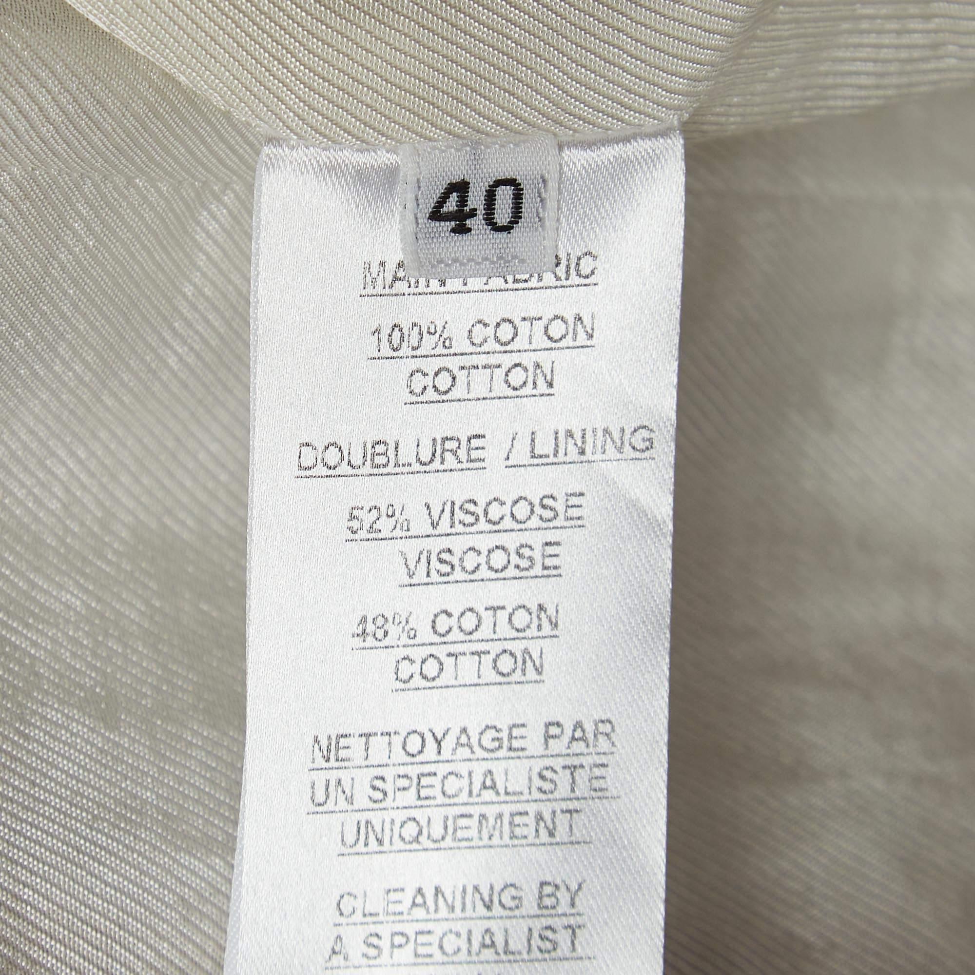 Women's Balmain Beige Textured Cotton Double-Breasted Blazer M For Sale