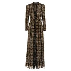 Balmain Belted Metallic Bouclé Tweed Coat
