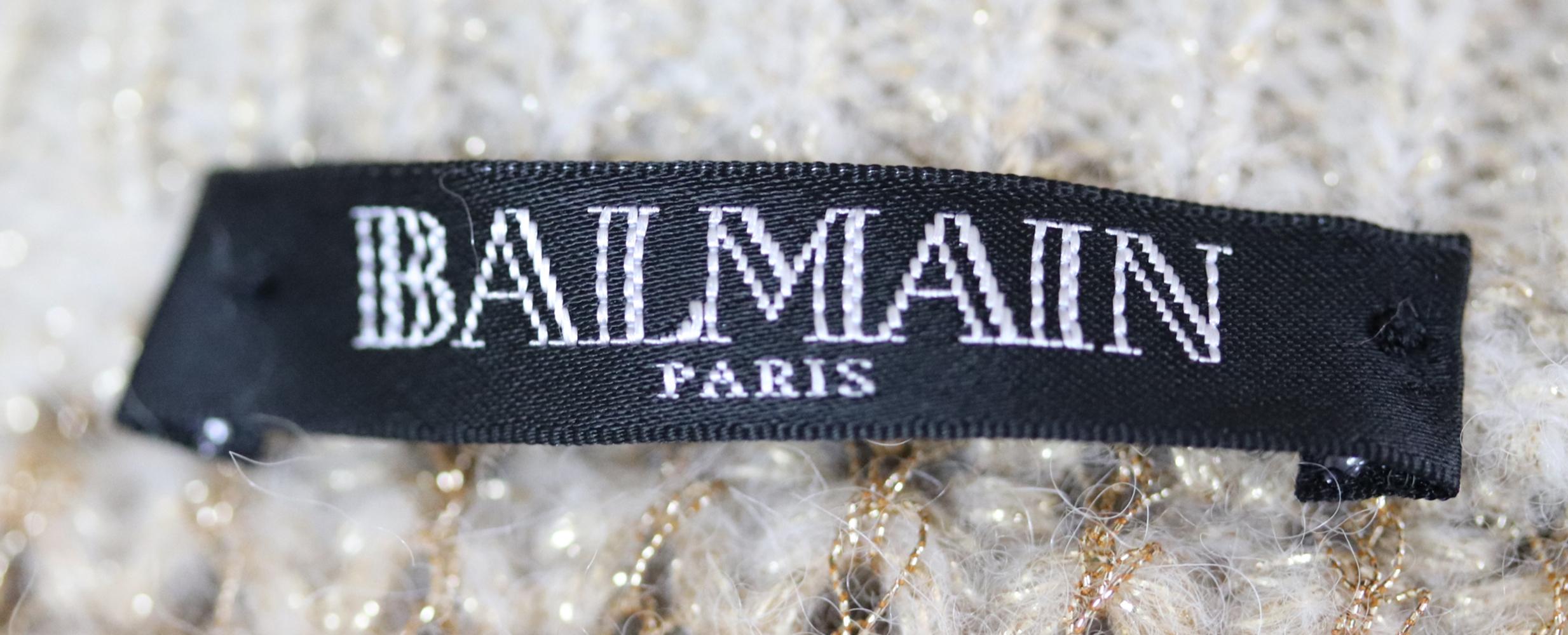 Balmain Strickjacke mit Gürtel aus Wolle und Alpaka-Mischung Damen