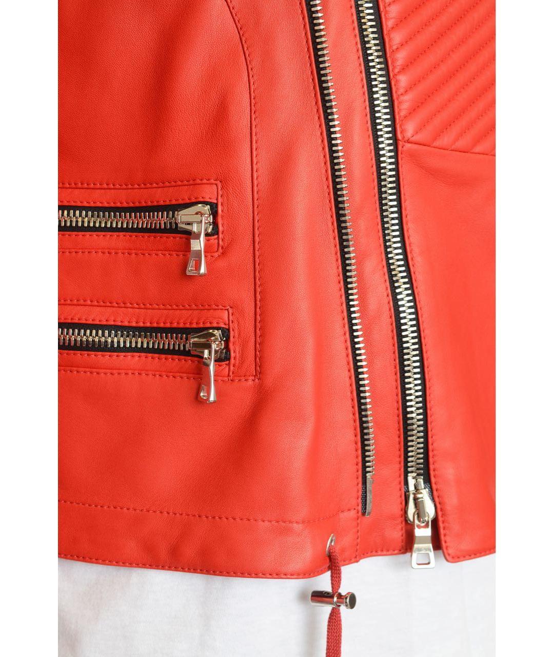balmain red leather jacket