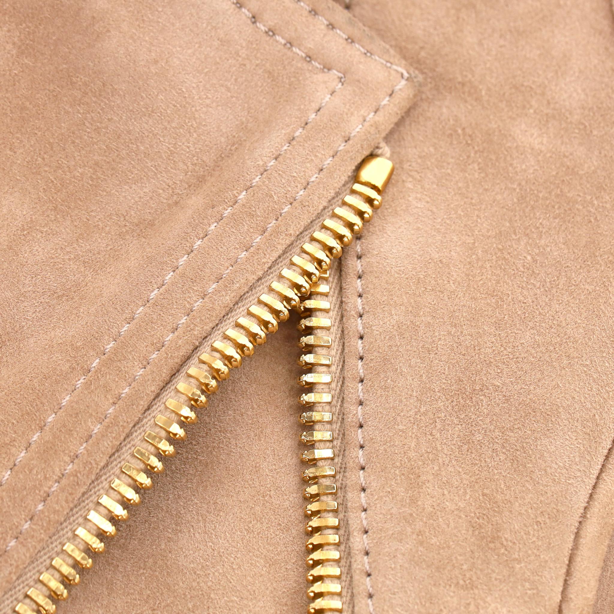 Balmain Biker-Wildleder-Gilet im Angebot 1