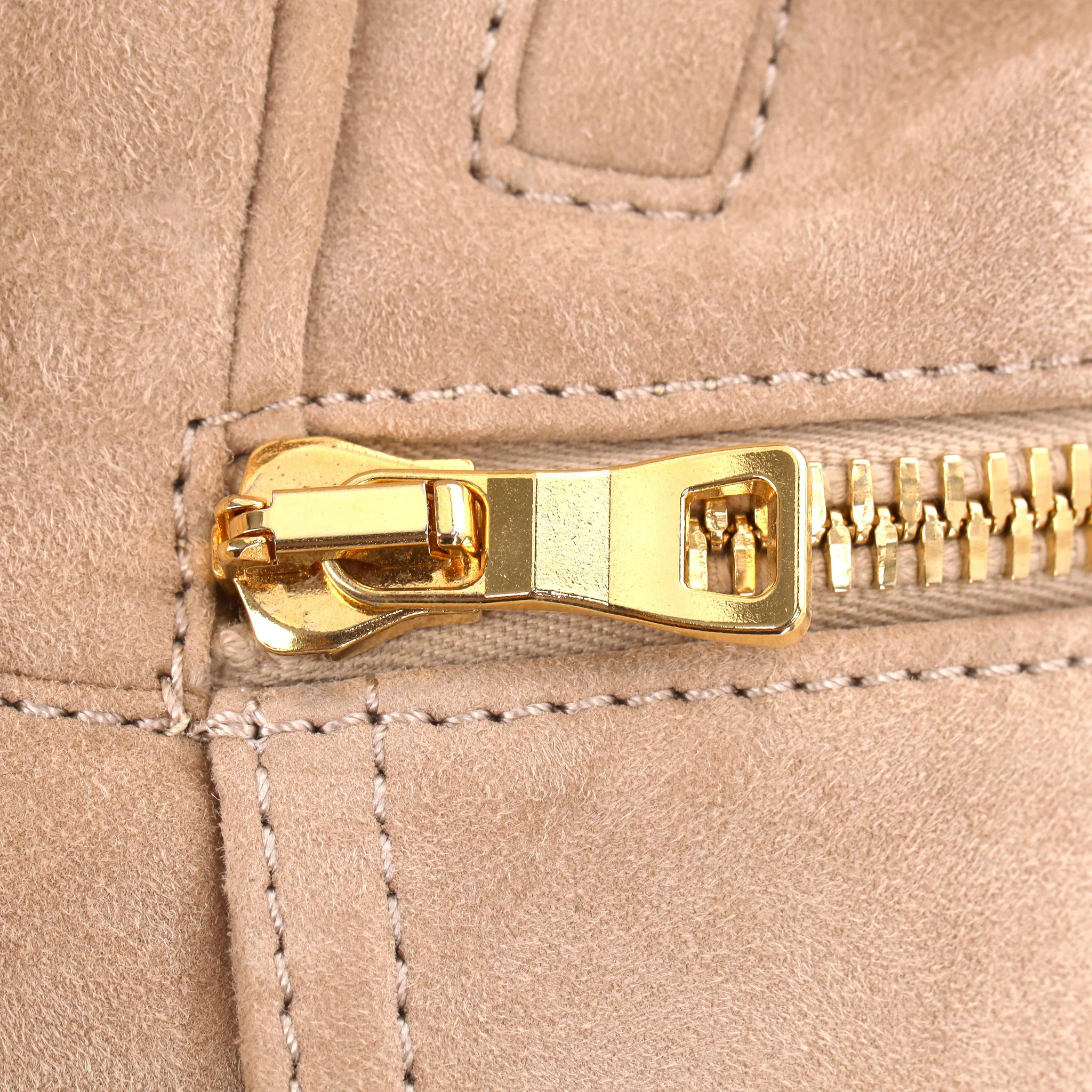 Balmain Biker-Wildleder-Gilet im Angebot 2