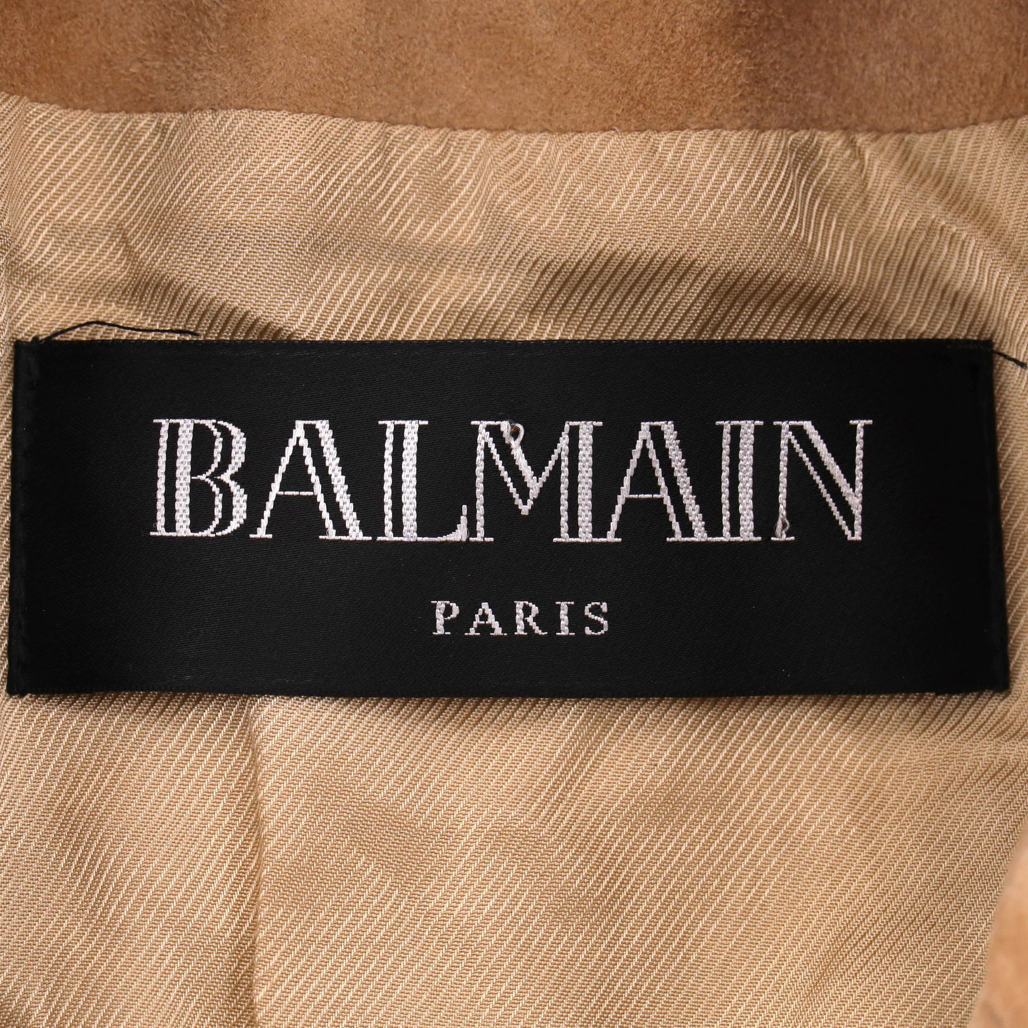 Balmain Biker-Wildleder-Gilet im Angebot 4