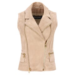 Gilet in pelle scamosciata Balmain