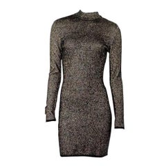 BALMAIN BLACK and GOLD FLECKS MINI DRESS XS