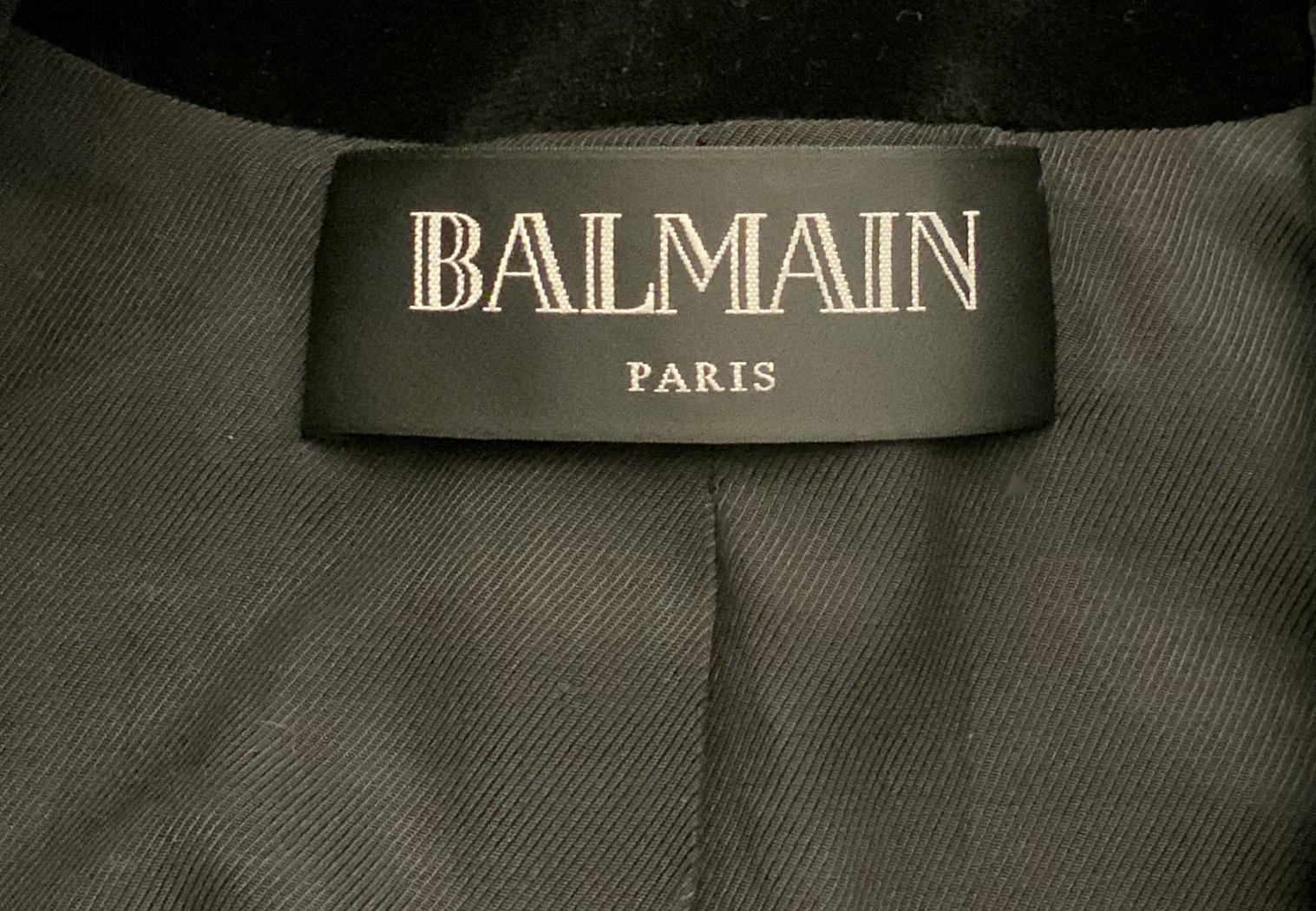 Balmain Black and Gold Tone Double-Breasted Blazer 7
