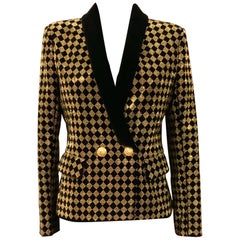 Balmain Black and Gold Tone Double-Breasted Blazer