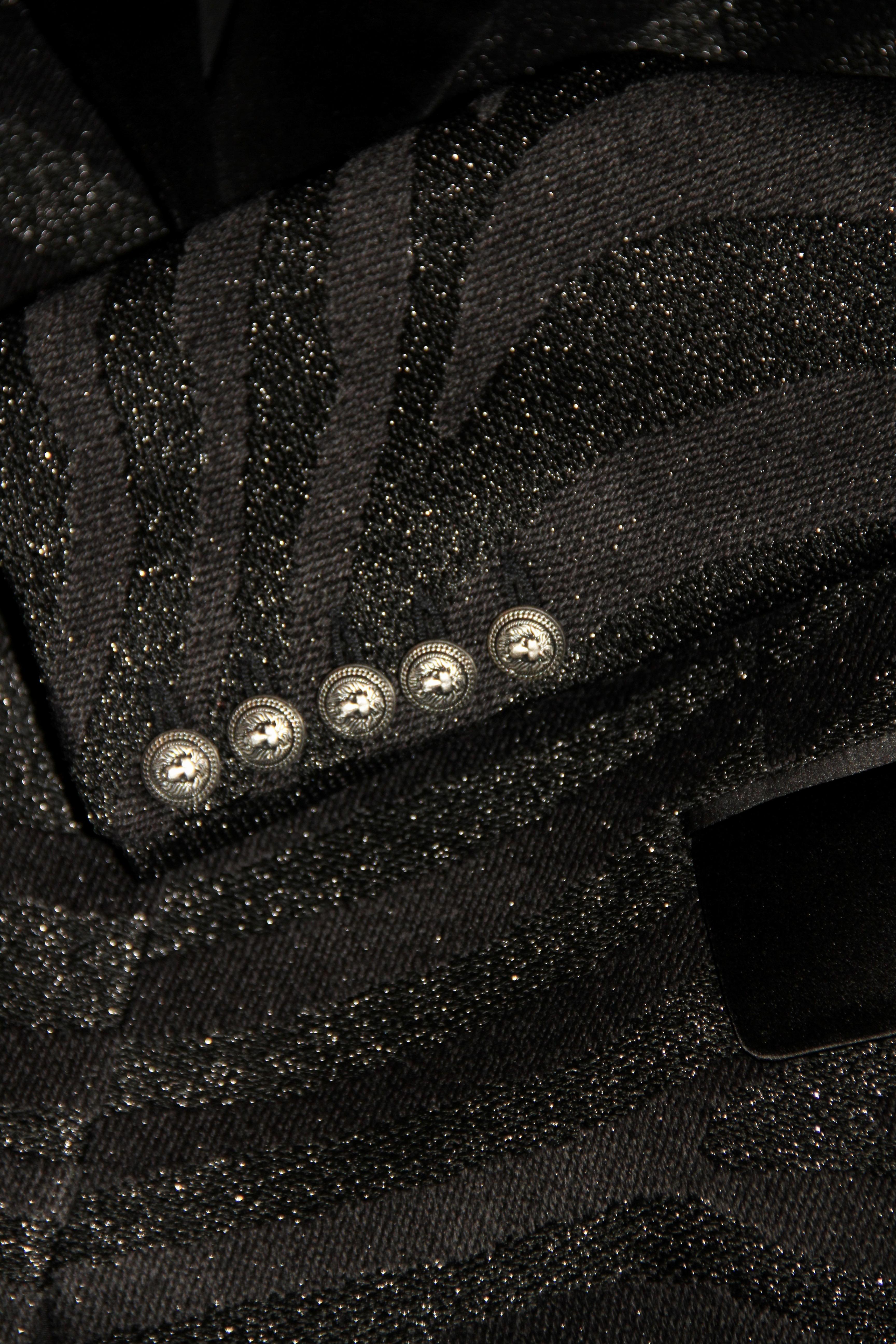 Nero Giacca Balmain nera e lurex in vendita