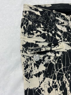 Balmain Black and White Denim Jean Pants, Size 40