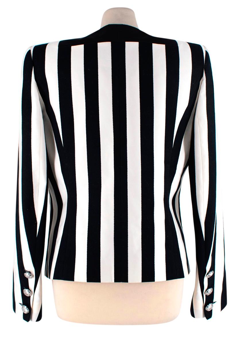 Balmain Black and White Striped Open 