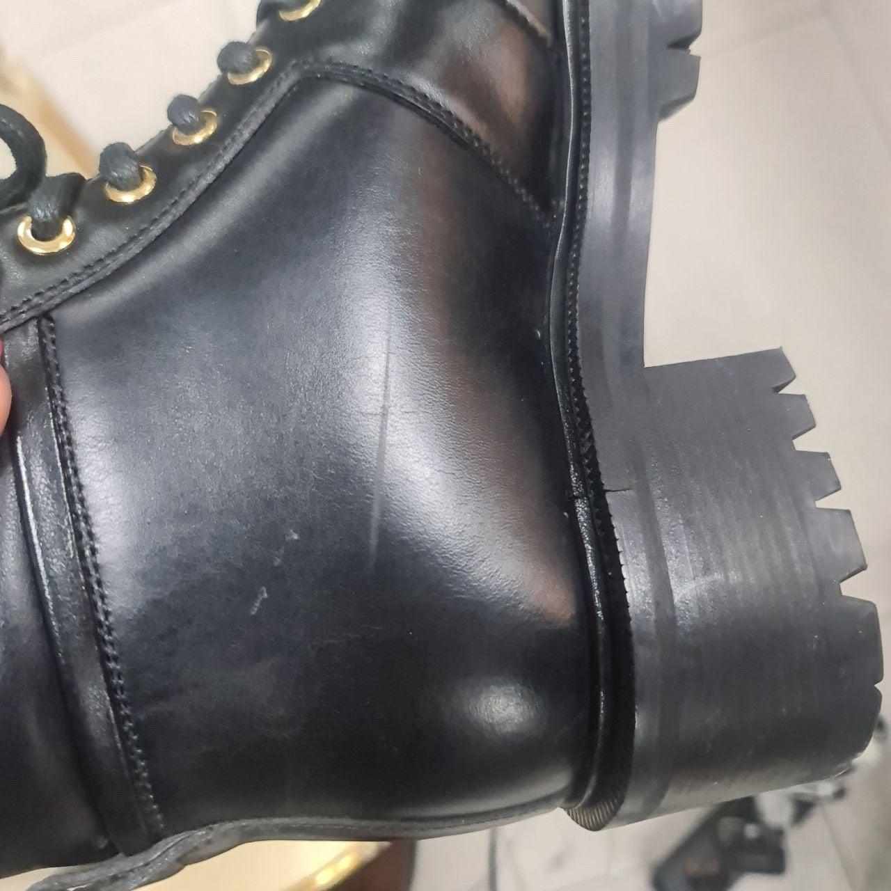 Balmain Schwarz Armee Ranger Zip Stiefel Sz37 im Angebot 4