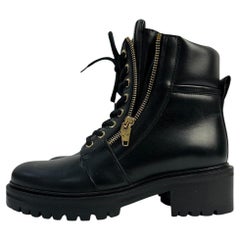 Balmain Schwarz Armee Ranger Zip Stiefel Sz37
