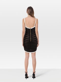 Balmain Black Body Con Bandage Mini Dress Size L