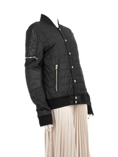 Balmain Black Bomber Silver Button Jacket Size XL
