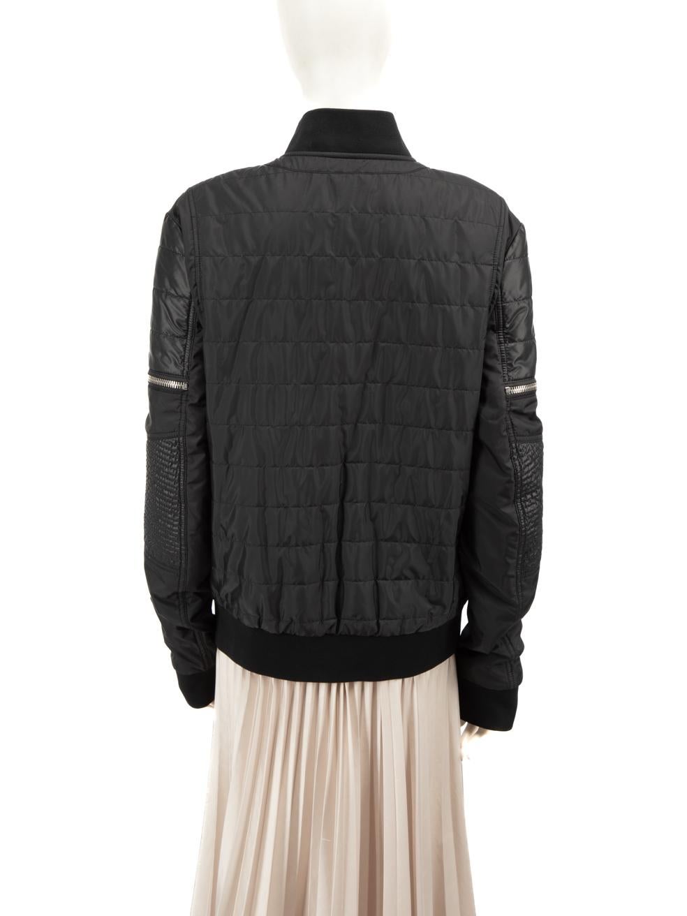 Nero Balmain - Giacca bomber nera con bottoni d'argento - Taglia XL in vendita