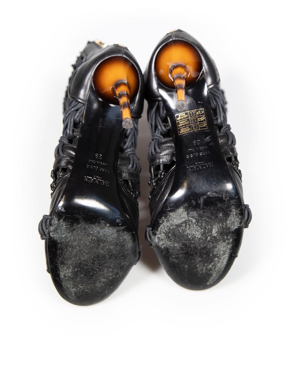  Sandales à talons en bambou tressé de Balmain noir Taille IT 39 Pour femmes 