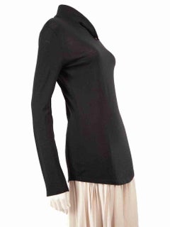 Balmain Black Button Detail Turtleneck Jumper Size L