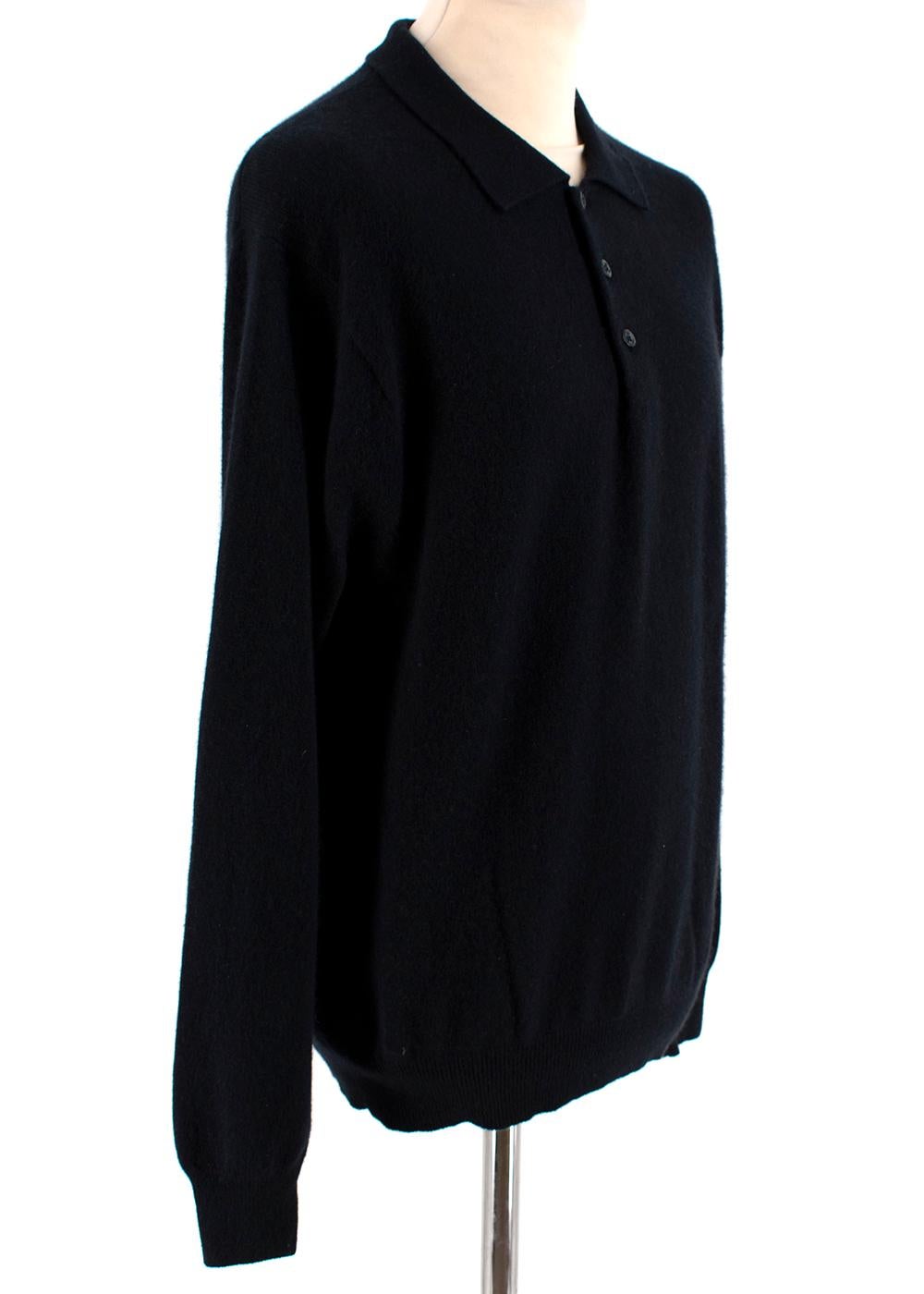 Balmain Black Cashmere Polo Jumper

- Three button top
- Relaxed collar
- Lightweight
- Classic fit
- Ribbed knit cuffs, hem, collar
- Super soft material

Materials:
100% Cashmere

Made in China
Hand wash, dry clean

Measurements:
Approx.