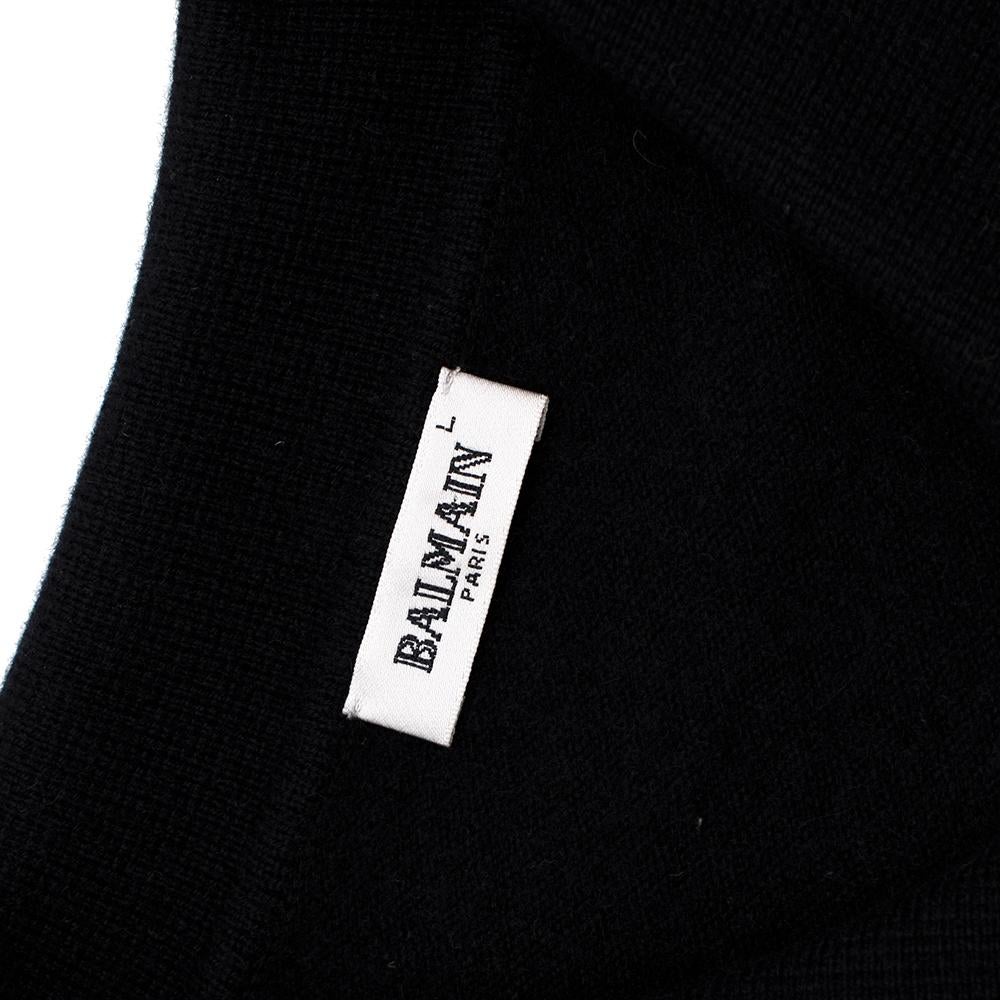 Women's or Men's Balmain Black Cashmere Polo Jumper - Size L
