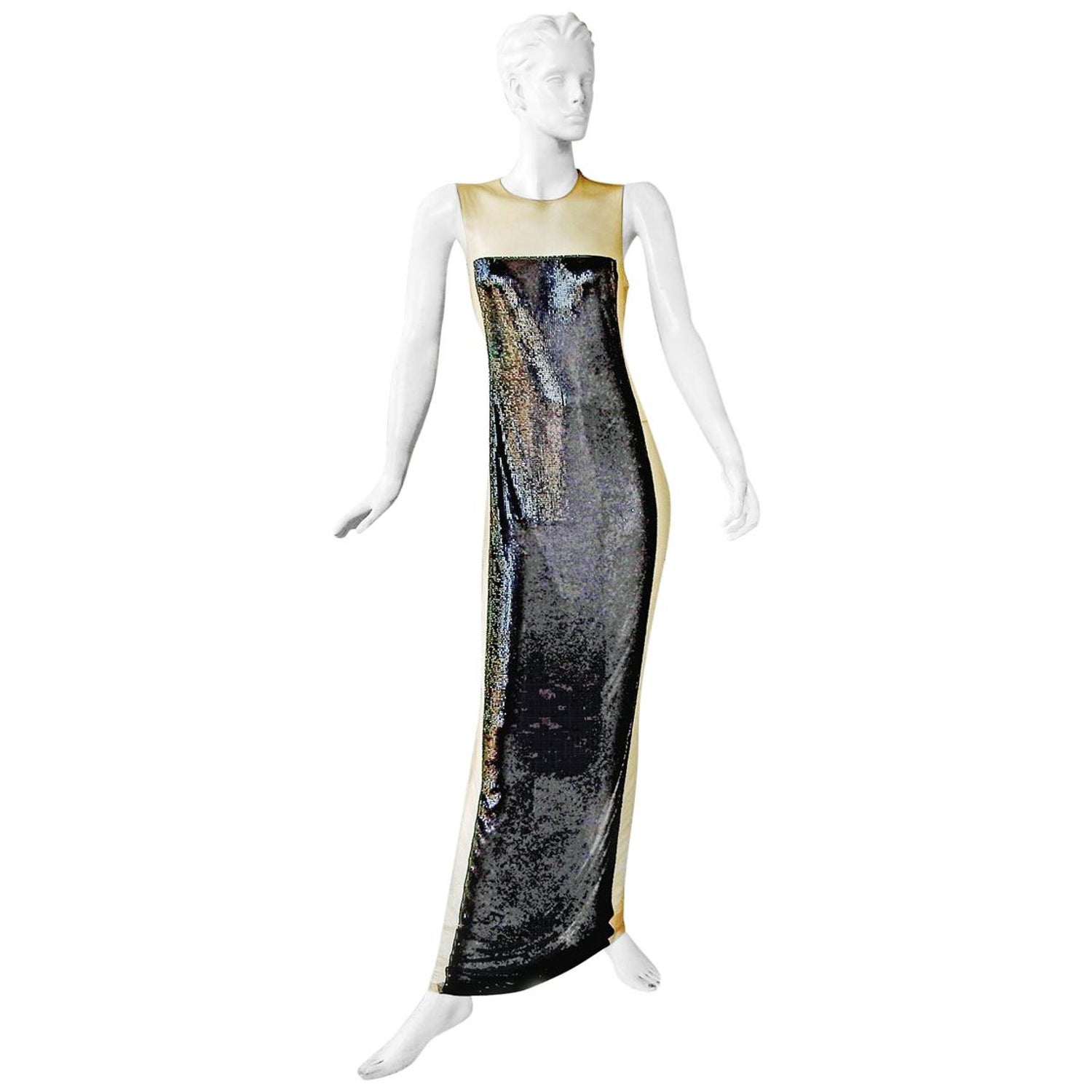 Balmain Black Chain Mail Evening Dress Gown New For Sale at 1stDibs |  burgundy balmain gown