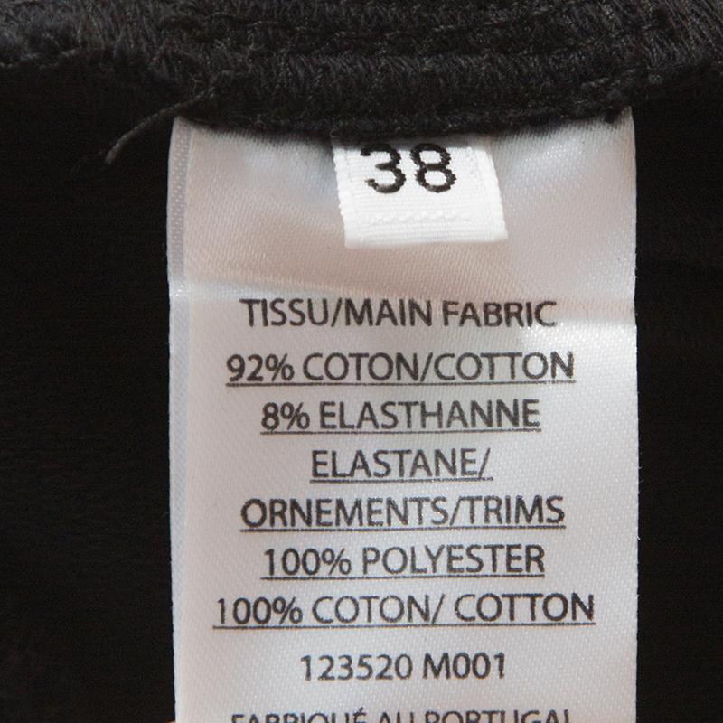 Balmain Black Cotton Fringe Detail Mini Dress M In Good Condition In Dubai, Al Qouz 2