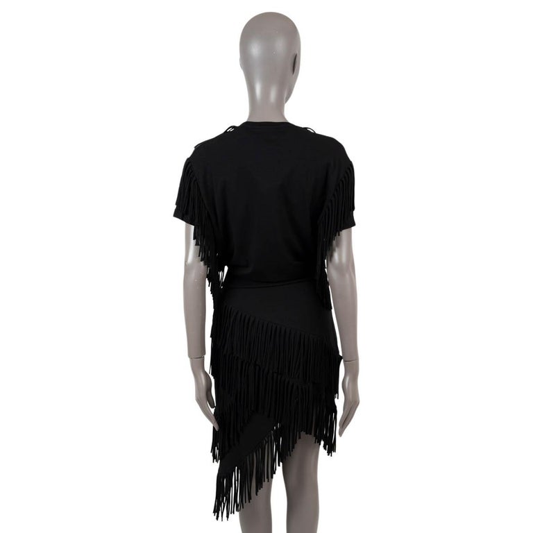BALMAIN black cotton FRINGED EMBROIDERED T-Shirt Dress 40 M For Sale at 1stDibs BALMAIN black cotton FRINGED EMBROIDERED T-Shirt Dress 40 M For Sale at 1stDibs