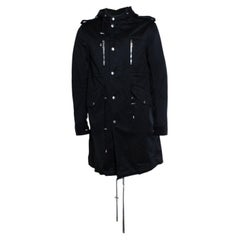 Balmain, Black cotton hooded parka